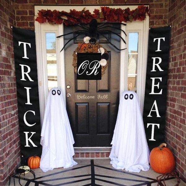 

party decoration ourwarm trick or treat halloween banner set decorations outdoor signs for home garden office porch front door hanging