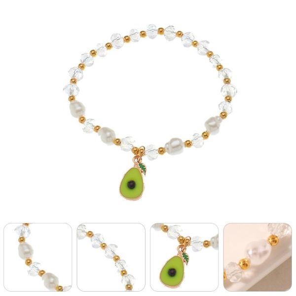 

charm bracelets exquisite crystal bead bracelet creative avocado pendant fashion jewelry, Golden;silver