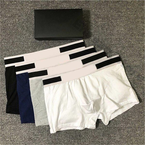 

2021 mens designers boxers brands underpants classic mens boxer casual shorts underwear breathable cotton underwears 3pcs with box, Black;white