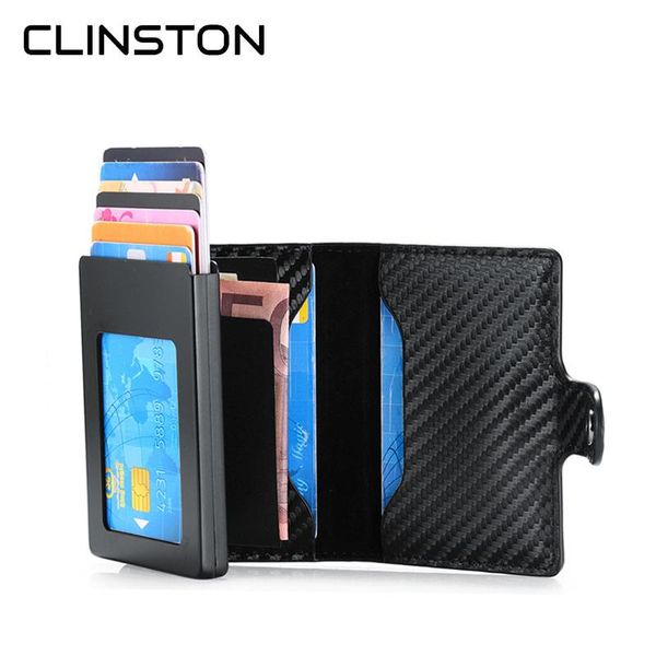 

card holders 2021 rfid anti-theft brush metal credit hasp holder wallet men women aluminum alloy for gift, Brown;gray