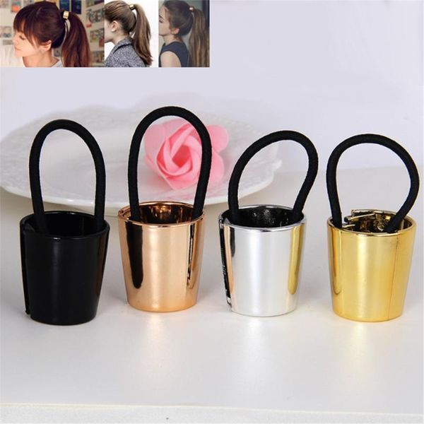 

chic metal elastic ponytail holder hair cuff wrap tie band ring rope hairband party favor