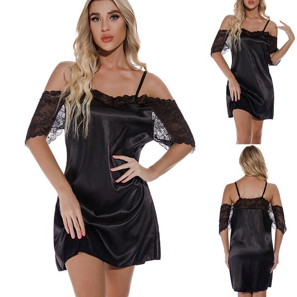 

lingerie lace sleepwear women short sleeve skirt porno lingeries erotic underwear nightwear costumes exotic apparel, Black;white