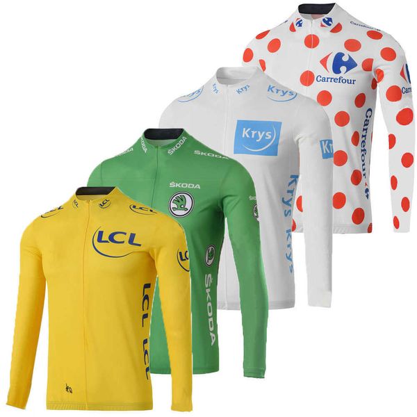Sonbahar Turu Yeni de France Bisiklet Jersey Uzun Kollu erkek Bisiklet Giyim Yol Bisikleti Giysileri Bisiklet Üstleri Gömlek Yarış Maillot H1020