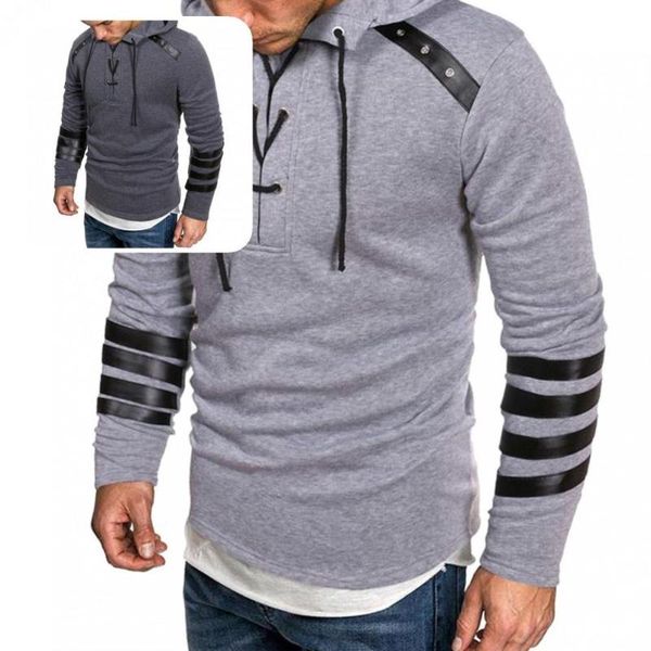 

men's casual shirts fit great soft male hoodie hooded faux leather for daily wear, White;black