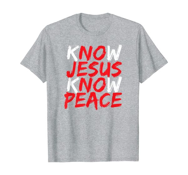 

christian jesus bible verse scripture know jesus know peace t-shirt, White;black