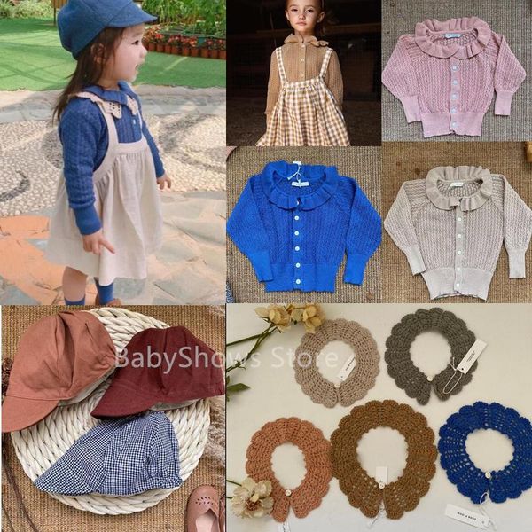 

pullover kids knitted sweaters 2021 autumn soor ploom toddlers girls cardigan cotton vintage baby child knit outwear top, Blue