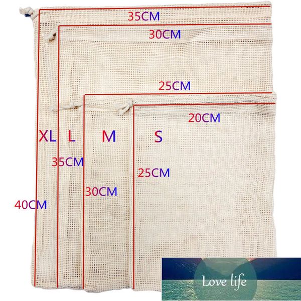 Sacchetti per prodotti in rete riutilizzabili Sacchetti per verdure in rete di cotone organico al 100% Sacchetti per prodotti in rete lavabile biodegradabile ecologico Ecologico Design esperto di prezzi di fabbrica Qualità Ultime