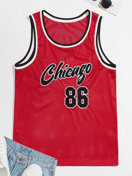 

men letter embroidery basketball jersey 13bm#, White;black