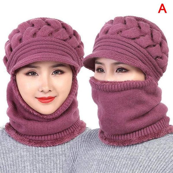 

beanie/skull caps winter warm woolen hat with bib and ear protection fur knit for coat scarf beret cap ladies, Blue;gray