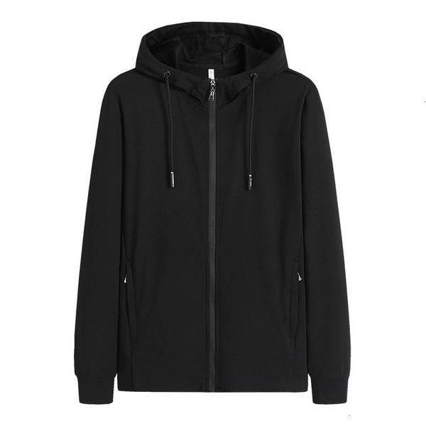 

youth outdoor men's zipper hoodie loose large casual hoodie coat diy, Black
