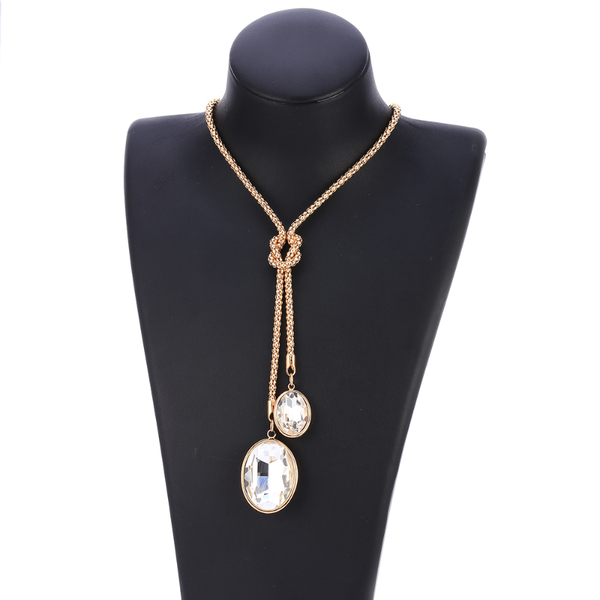 

pendant necklaces gun black big crystal necklace for women popcorn chain long sweater elegant jewelry accessories women's gifts, Silver