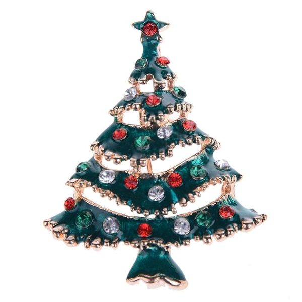 

pins, brooches christmas tree simple multicolor brooch alloy jewelry gift, Gray