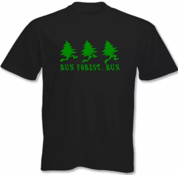 

forest gump t-shirt run movie parody funny mens tom hanks, White;black
