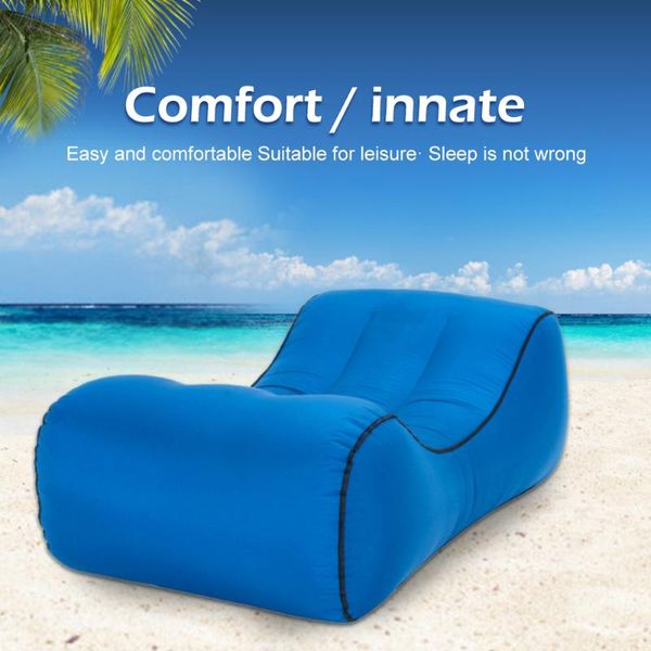 

fast folding beach chair camping lazy bag inflatable air sofa laybag sleeping beds lounge nylon bed floats & tubes