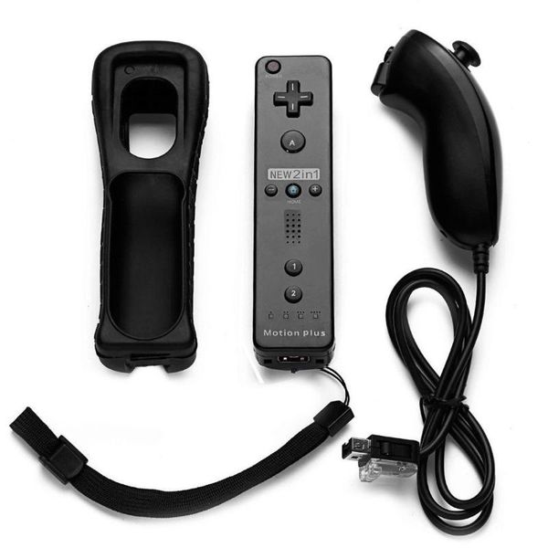 

game controllers & joysticks wireless gamepad remote controller built in motion plus + nunchuck 2 1 for wii joystick silicone case