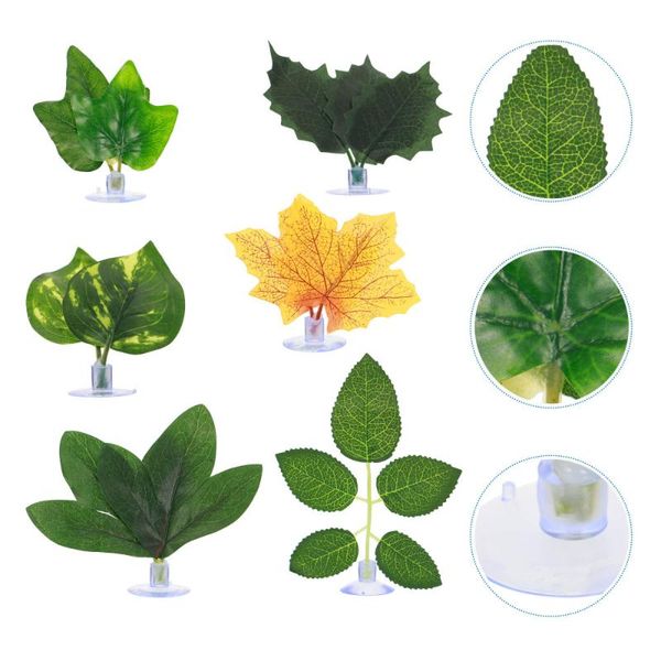 

6pcs aquarium betta fish leaf pad bed hammock spawning grounds decorations