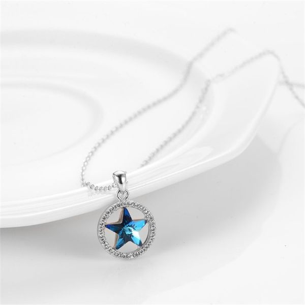 

accessories s925 necklace korean star sterling silver pendant, Black