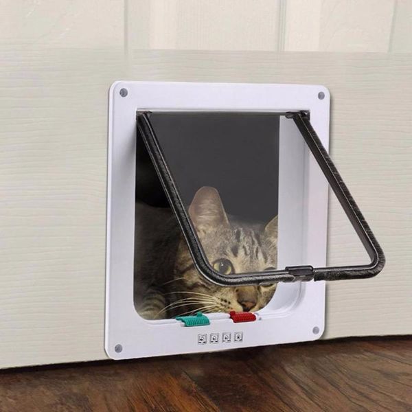 

cat carriers,crates & houses cats dogs pet door adjustable lockable mode security flap for dog kitten wall mount animal small gate