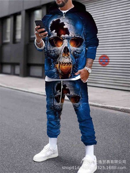 

tracksuit sport suit 21 spring and autumn men's sports suit hooded long sleeved sweater trousers casual, Gray