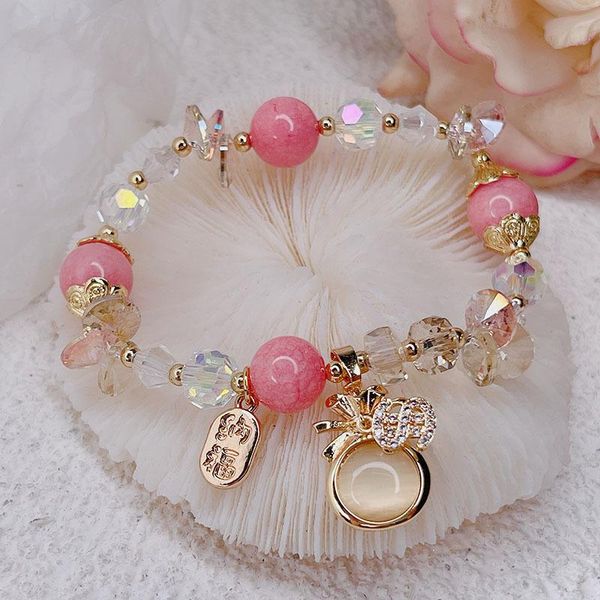 

bangle crystal pink purple blue natural stone bracelets women jewelry, Black