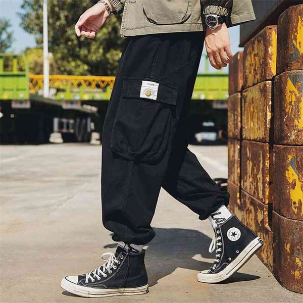 

men's pants autumn loose large casual trend overalls wide leg t9yg, Black