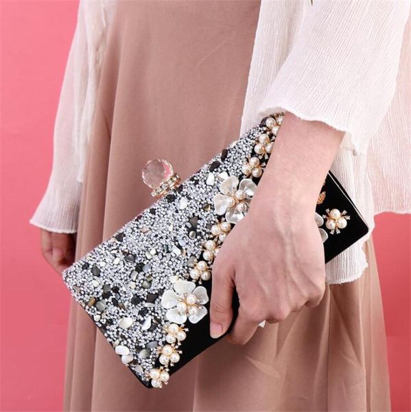 

evening bags women diamond patchwork handmade flowers wedding dinner drop mn834