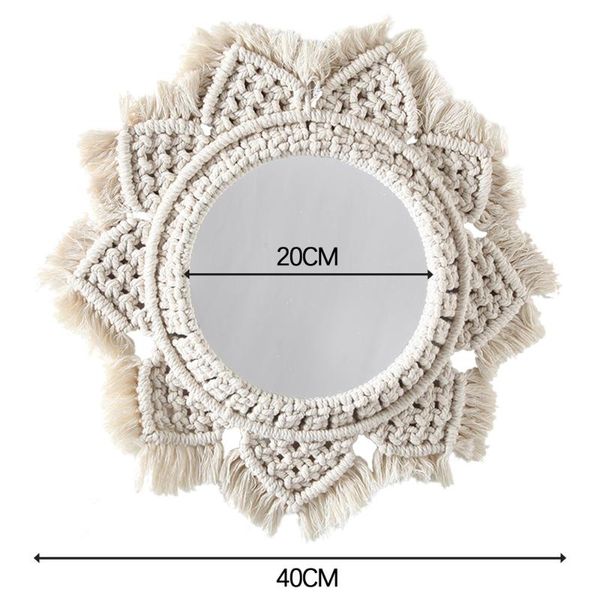 

mirrors macrame mirror handmade tapestry makeup compact home porch for bath room