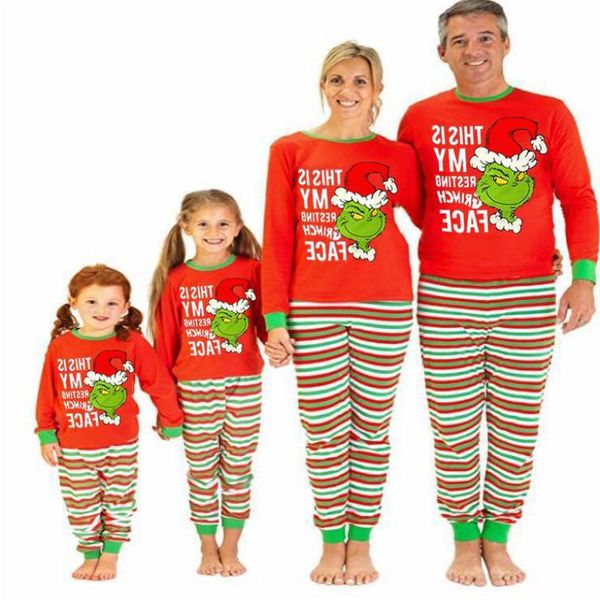 

Christmas Parent-Child Outfit Set Printed Home Service Family Outfit Fall/Winter, Blue