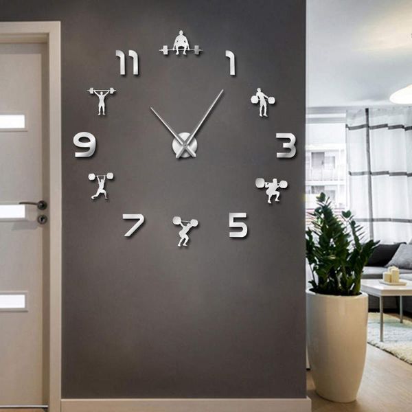 

wall clocks 3d stereo acrylic hanging tool clock fashion simple diy creative watch home accessories stickers