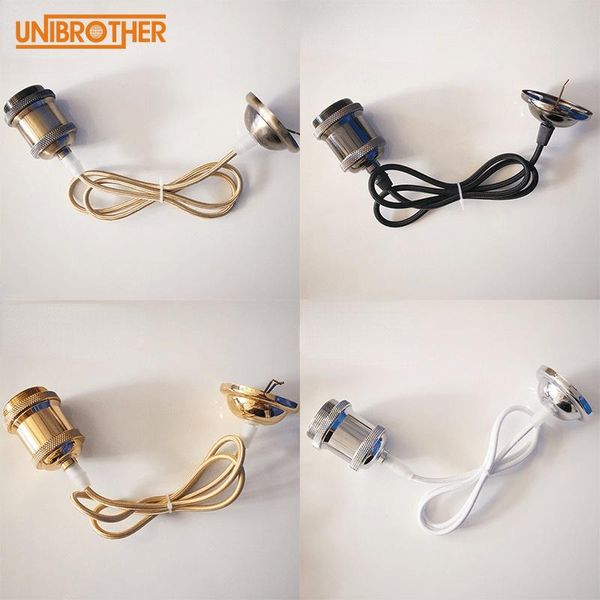 

pendant lamps edison retro aluminum lamp holder hanging wire e27 mouth twist accessories diy imitation copper switch bar