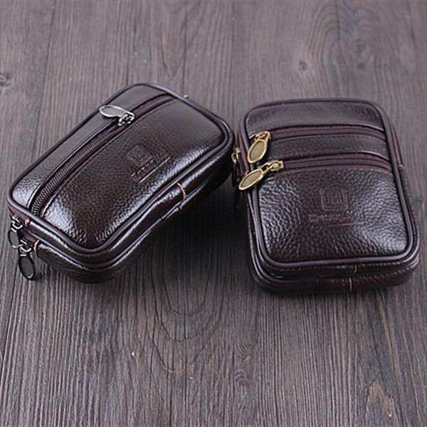 

bisi wear belt pocket phone coin waist bag vintage cow leather multi men pack resistant outdoor purse