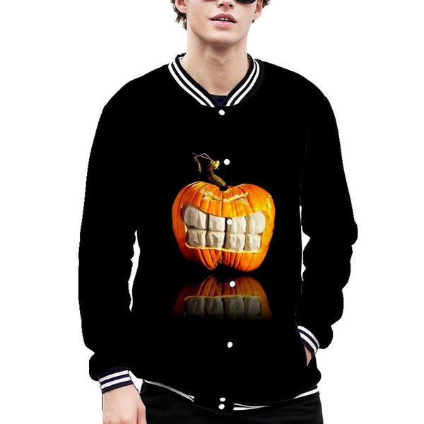 

Halloween Jackets Men Women Shorts Coat Exaggerated pumpkin Pattern Baseball Jacket High Quality Comfortable Fashion Travel Sports Party XXL 2XL, Black;brown