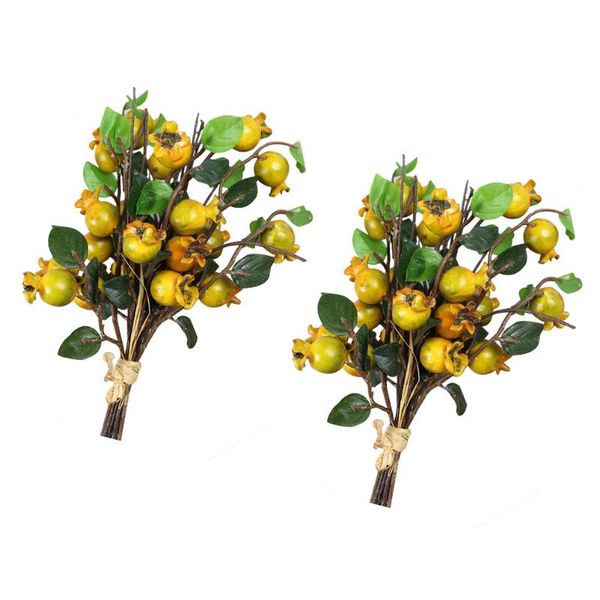 

party decoration 2pcs emulation bouquet fake adornment home pomegranate bunch decor