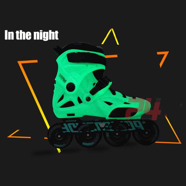 

inline & roller skates florescent light professional slalom skating shoes