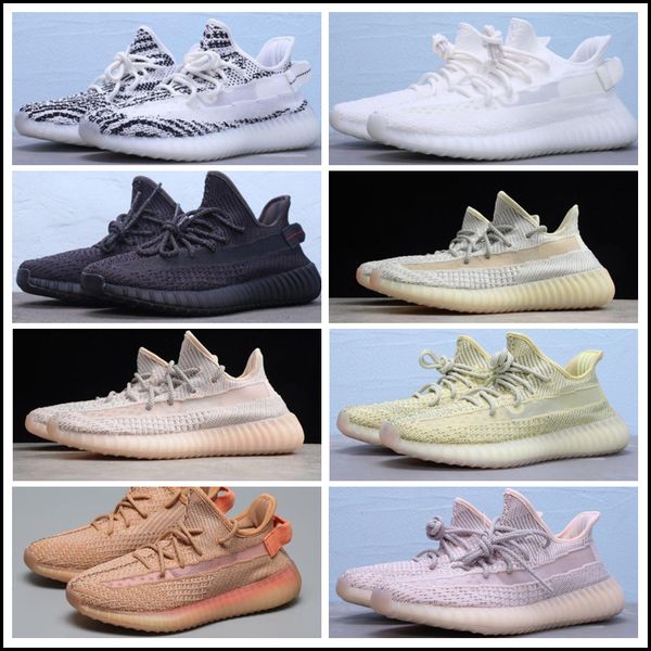 

men sport shoes kanye west 35o v2 zebra static cream white butter black bred designer 35o shoes women sneakers 36-46 a10
