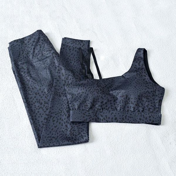 

yoga outfit women leopard set fitness sportsuit high waist leggings workout running pants crop push up bra training sportswear