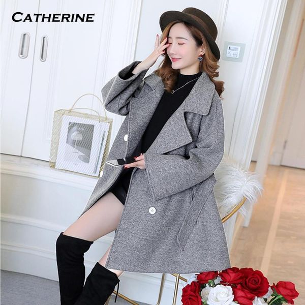 

women's wool & blends women sweet jackets aesthetic all-match bandage elegant outerwear 2021 office female ol autumn winter, Black