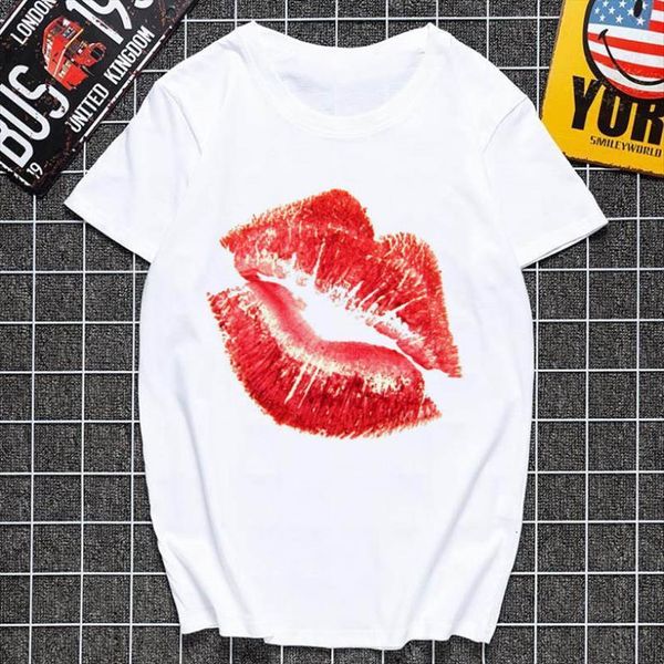 

fashion aesthetic men lips t shirts harajuku printed casual o neck short sleeve female clothes, White;black
