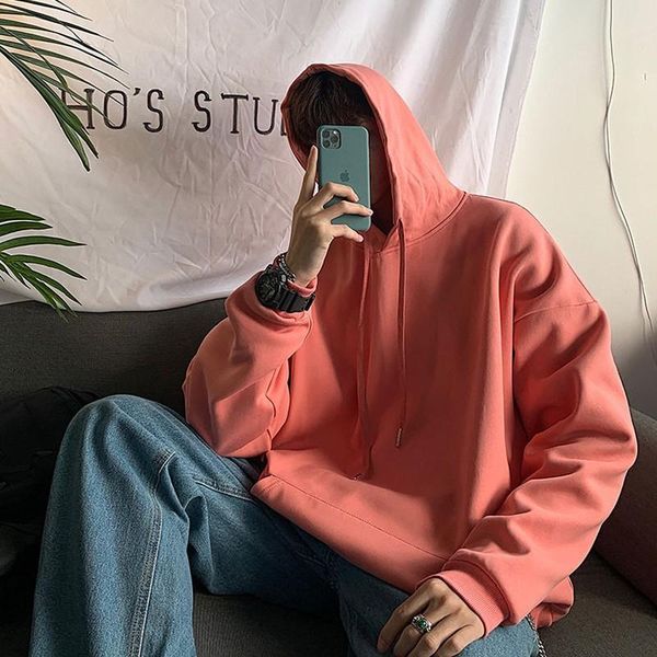 

men's hoodies & sweatshirts kemoy solid harajuku spring men 2021 fashion korean hooded sweatshirt male collage 8 colors 5xl, Black