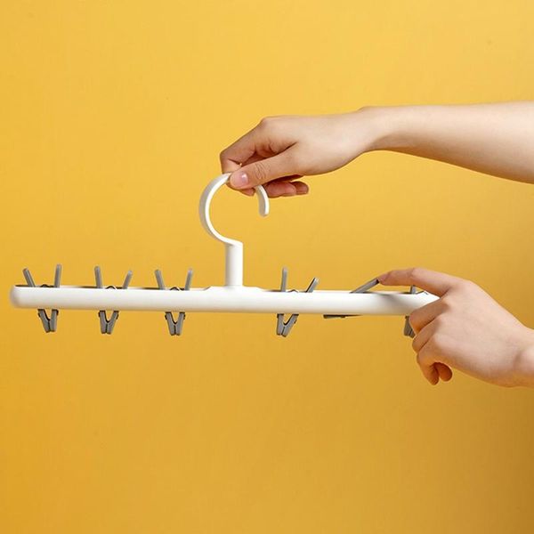 

hangers & racks 6 clip storage rack multi-function drying windproof anti-wrap hanger underwear socks fixed device