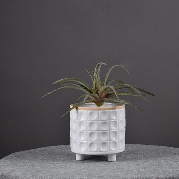 

creative ceramic flower pot round personality multi cactus container indoor modern succulent potted plant balcony decoration planters & pots