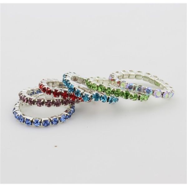 

korean fashion jewelry claw chain diamond elastic mixed color set toe foot ring, Silver