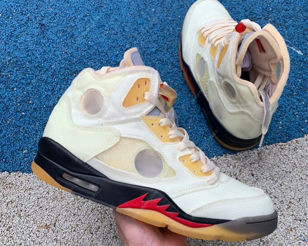 

mens basketball shoes 5s sail white red jumpman 5 fashion sneakers