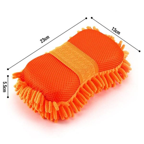 

orange cleaning sponge rag squares car care chenille coral 1pc