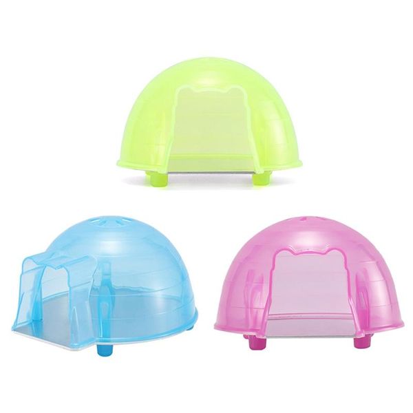 

small animal supplies summer cool pet cage for hamster squirrel arch cooling down plastic house bed play toys blue pink color great