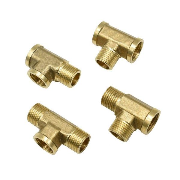 

watering equipments male 1/2" tee connector brass female plumbing t type 3 way pipe fitting adapter coupler for water 6pcs