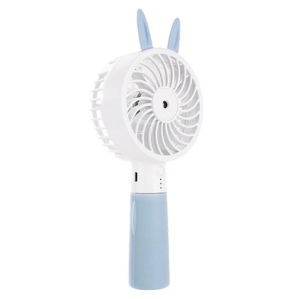 

electric fans portable mist fan usb rechargeable handheld mini 2000mah cooling air conditioner humidifier-blue