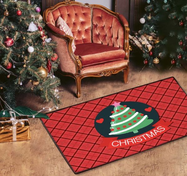 2021 NEUE Weihnachtsteppiche, kreative Teppiche, Nachttisch, dekorativer Bodenteppich für Familienschlafzimmer, Nylon, bedruckt, dicke Matten, rote Stuhlmatte