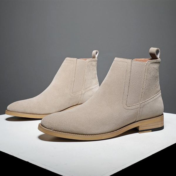 

boots leather shoes, men's english short boots, frosted and suede leather, one of the fashion hair substitutes, Black