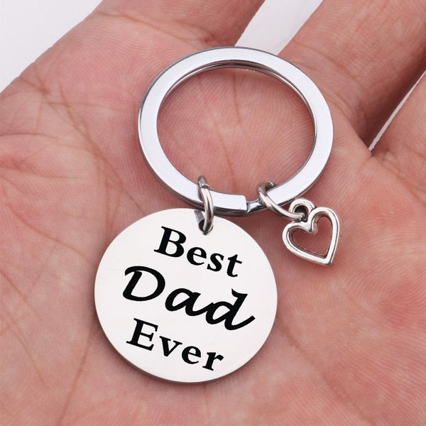 

stainless steel keychain necklace peach heart round wire mom dad ever jewelry family gift diy customizable wholesale, Silver
